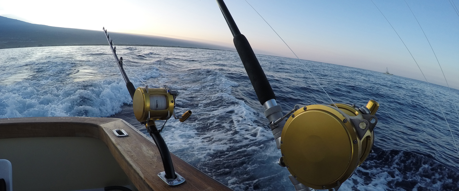 Image of Kona Hawaii from offshore fishing boat
